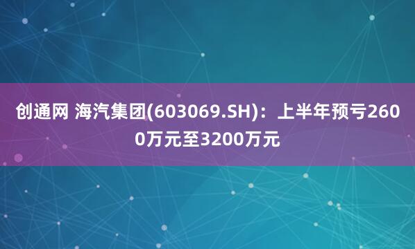 创通网 海汽集团(603069.SH)：上半年预亏2600万元至3200万元